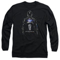 Power Rangers Black Ranger Mens Long Sleeve Shirt Black Officially Licensed