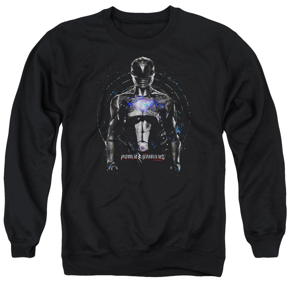 Power Rangers Black Ranger Mens Crewneck Sweatshirt Black Officially Licensed
