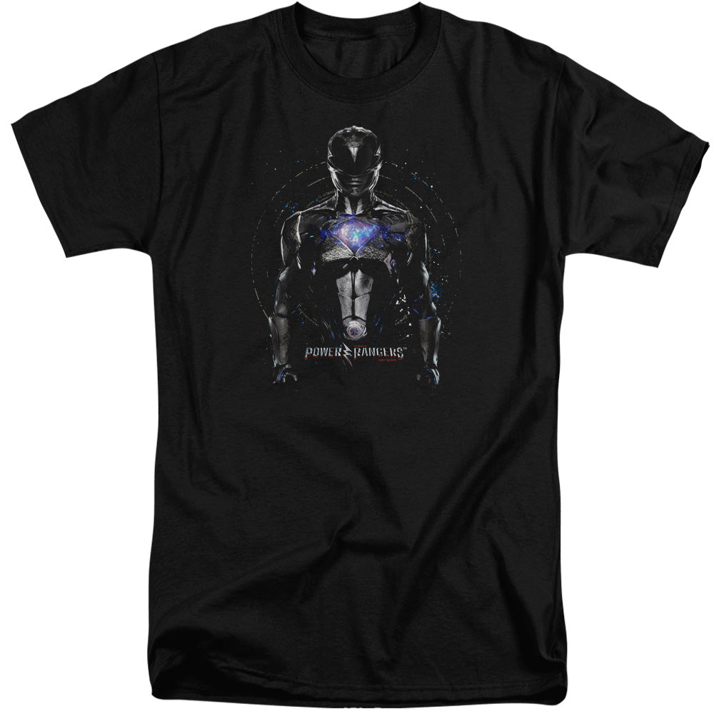 Power Rangers Black Ranger Mens Tall T Shirt Black Officially Licensed