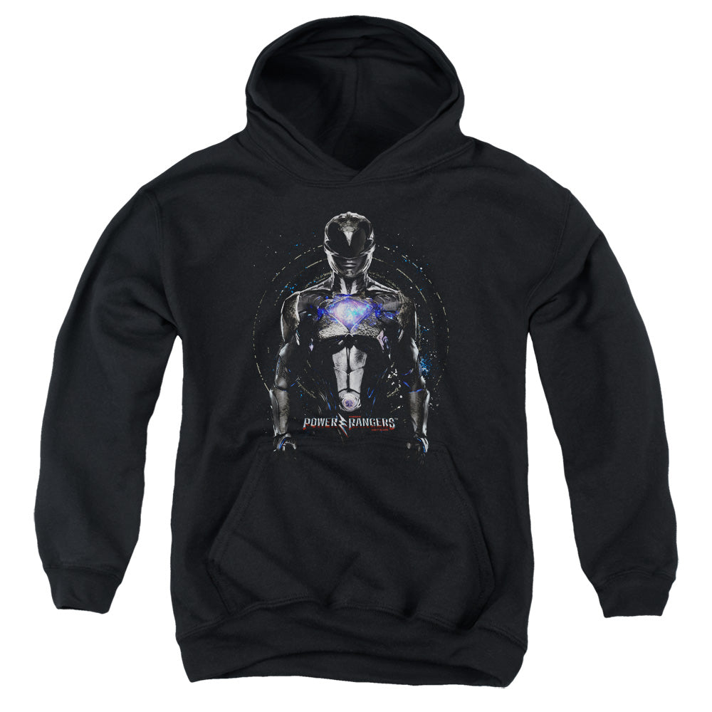 Power Rangers Black Ranger Kids Youth Hoodie Black Officially Licensed