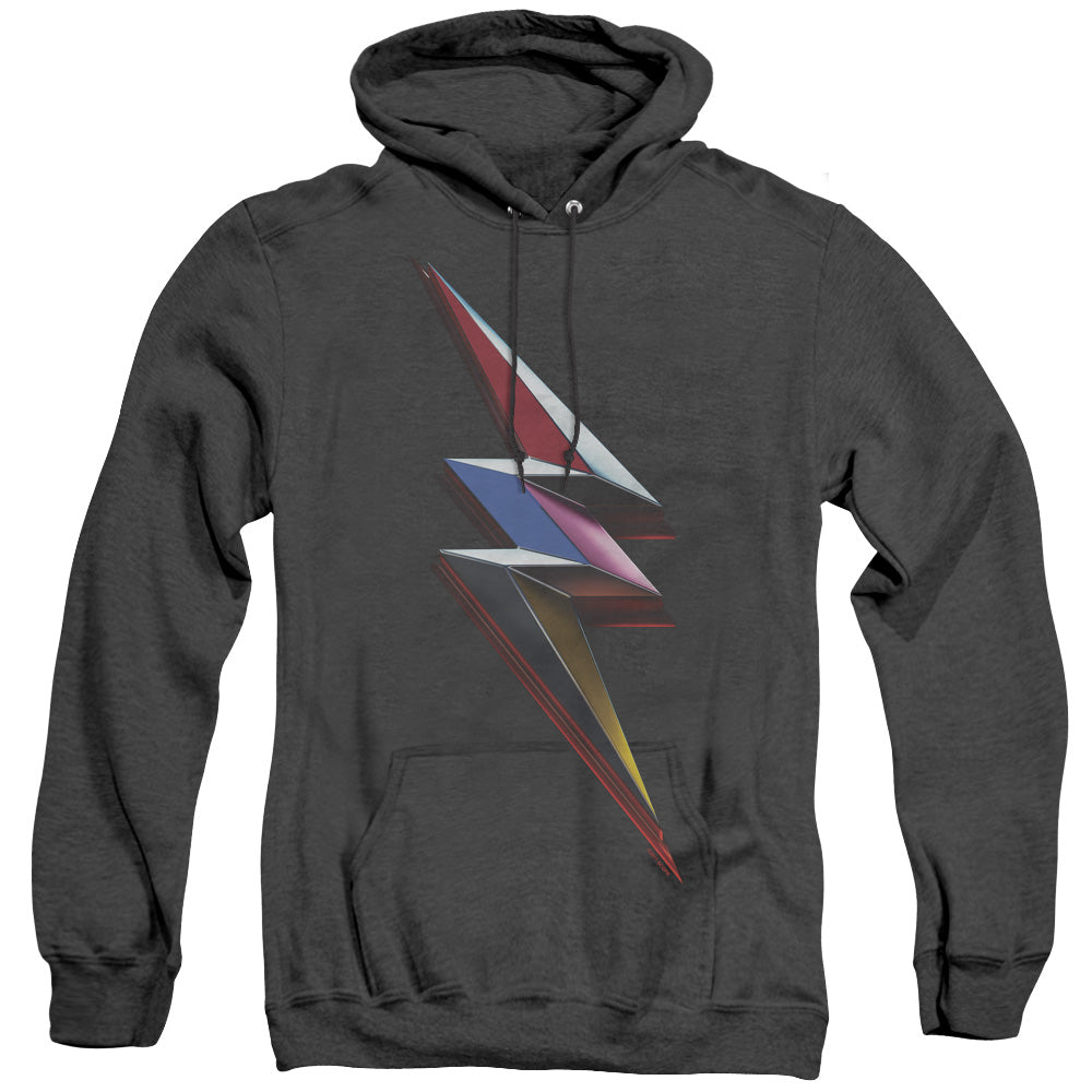 Power Rangers Movie Bolt Heather Mens Hoodie Black Officially Licensed