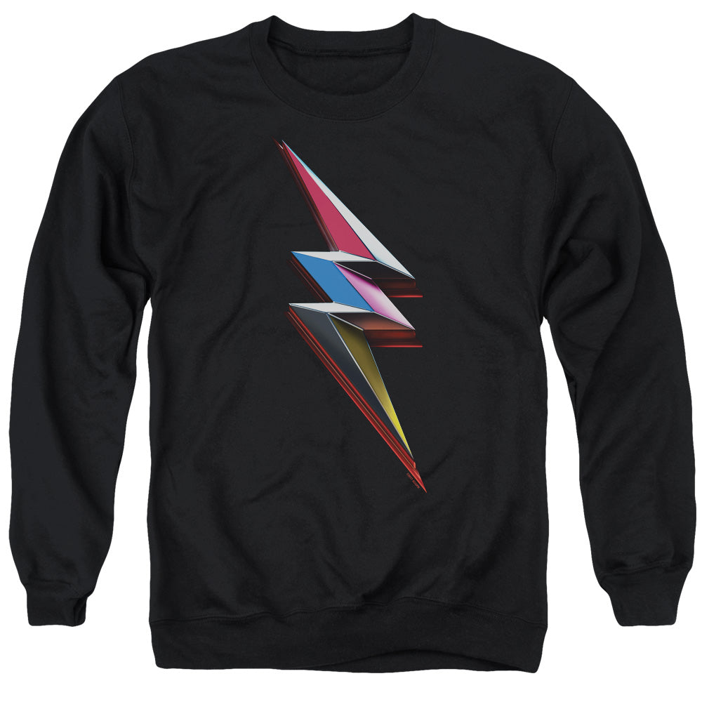 Power Rangers Movie Bolt Mens Crewneck Sweatshirt Black Officially Licensed