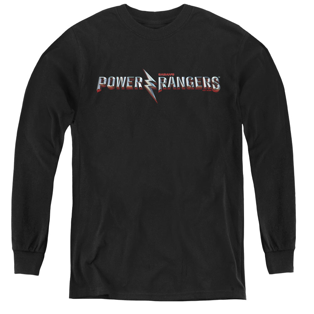 Power Rangers Movie Logo Long Sleeve Kids Youth T Shirt Black Officially Licensed