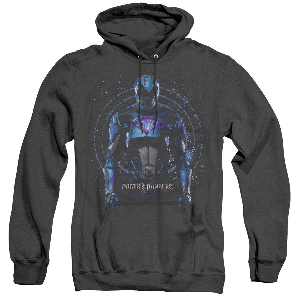 Power Rangers Blue Ranger Heather Mens Hoodie Black Officially Licensed