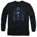 Power Rangers Blue Ranger Mens Long Sleeve Shirt Black Officially Licensed