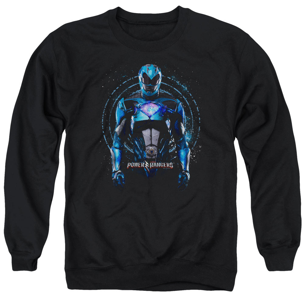 Power Rangers Blue Ranger Mens Crewneck Sweatshirt Black Officially Licensed