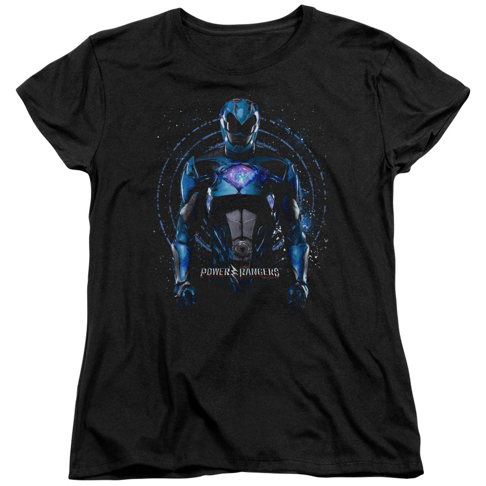 Power Rangers Blue Ranger Womens T Shirt Black Officially Licensed