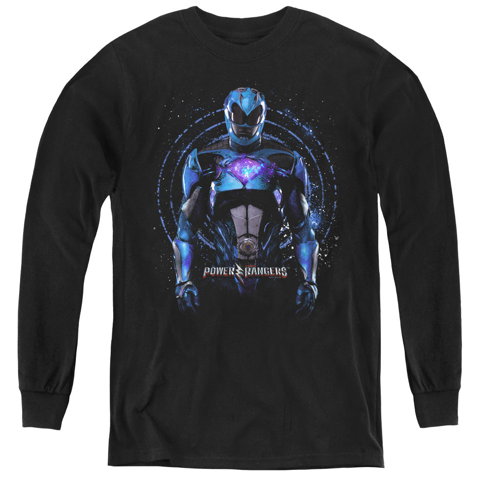 Power Rangers Blue Ranger Long Sleeve Kids Youth T Shirt Black Officially Licensed