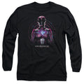 Power Rangers Pink Ranger Mens Long Sleeve Shirt Black Officially Licensed