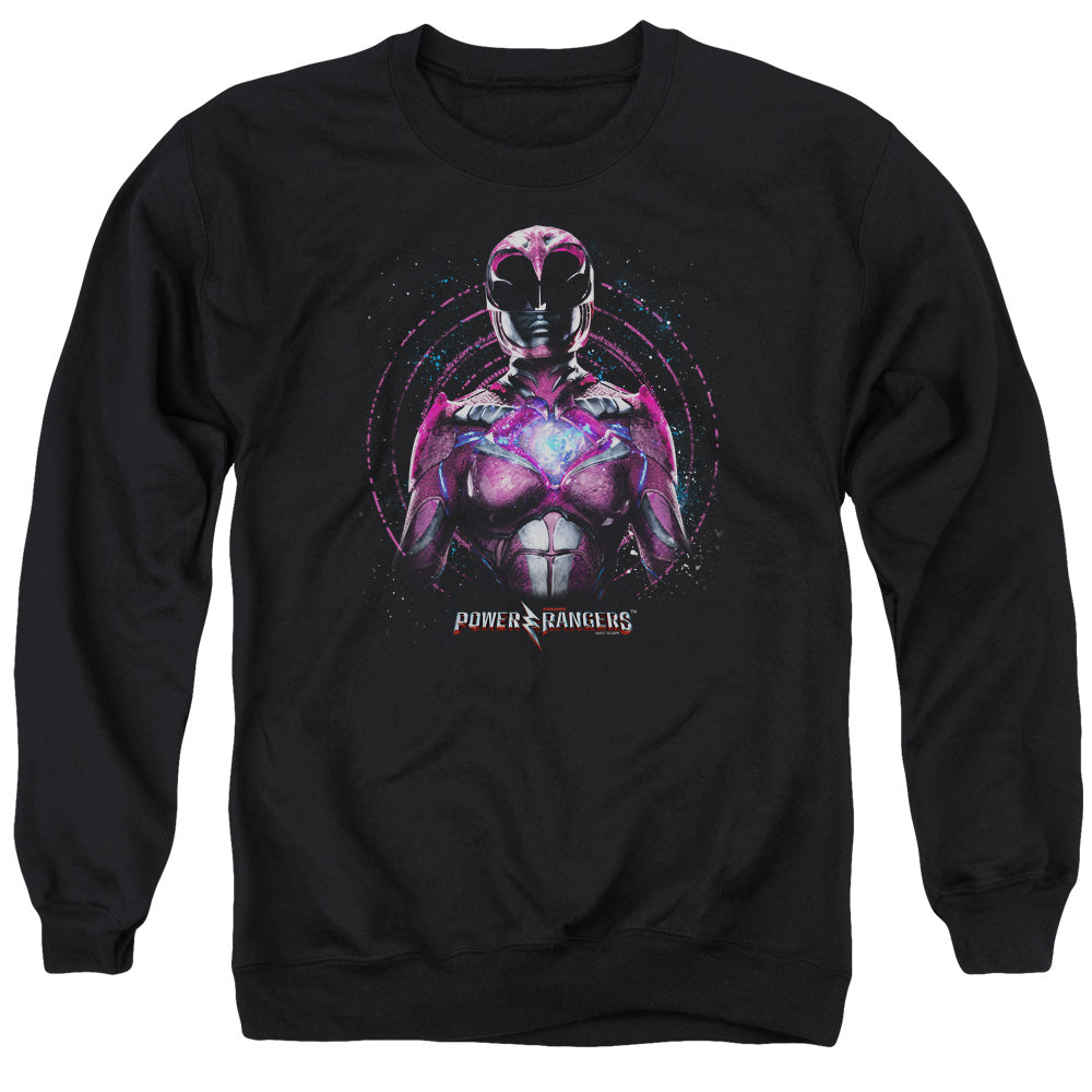 Power Rangers Pink Ranger Mens Crewneck Sweatshirt Black Officially Licensed