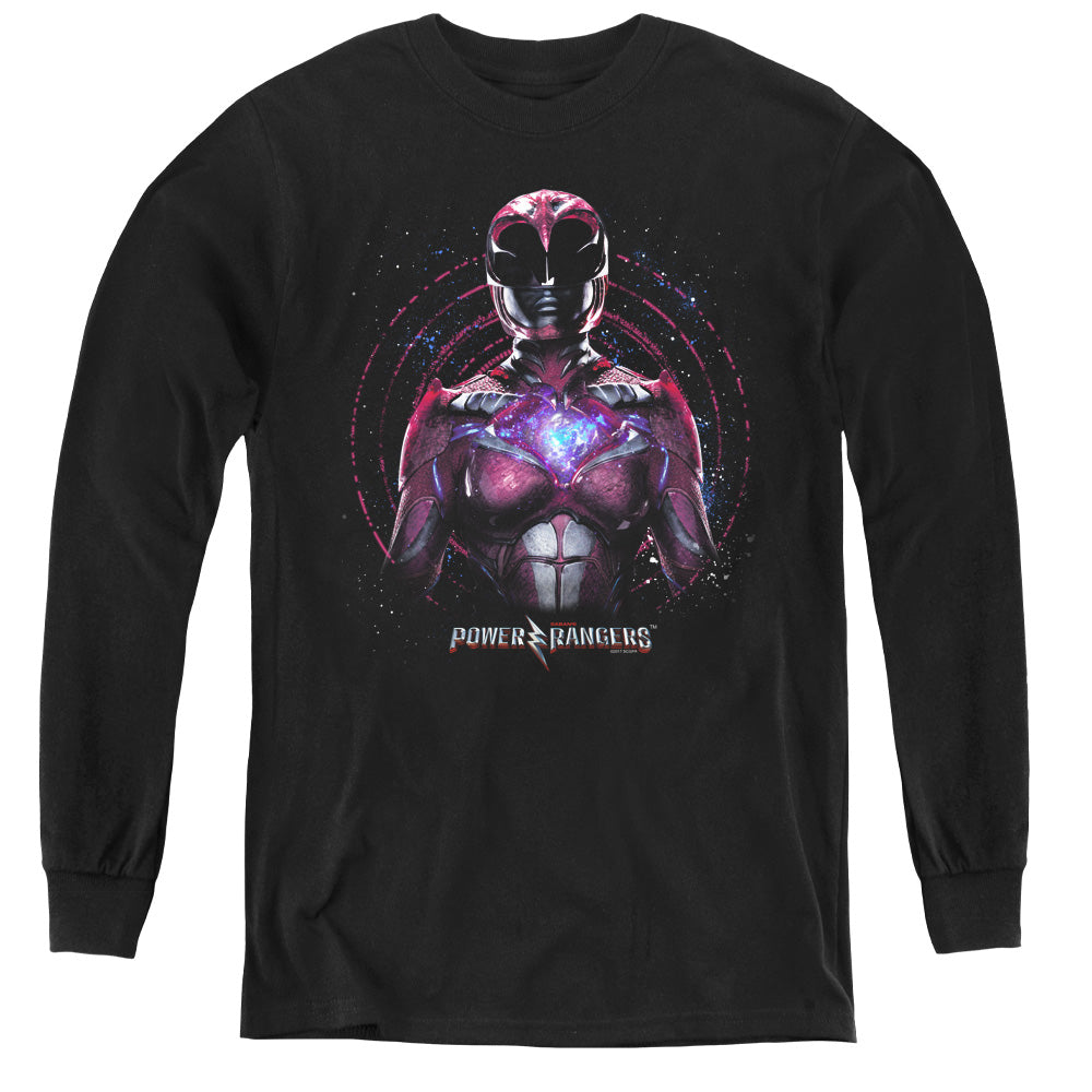 Power Rangers Pink Ranger Long Sleeve Kids Youth T Shirt Black Officially Licensed