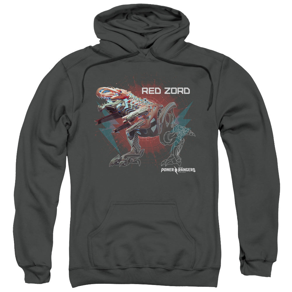 Power Rangers Red Zord Mens Hoodie Charcoal Officially Licensed