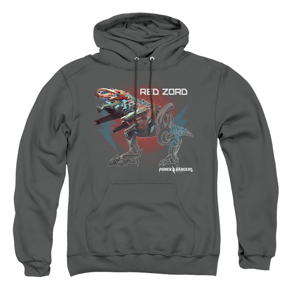 Power Rangers Red Zord Mens Hoodie Charcoal Officially Licensed