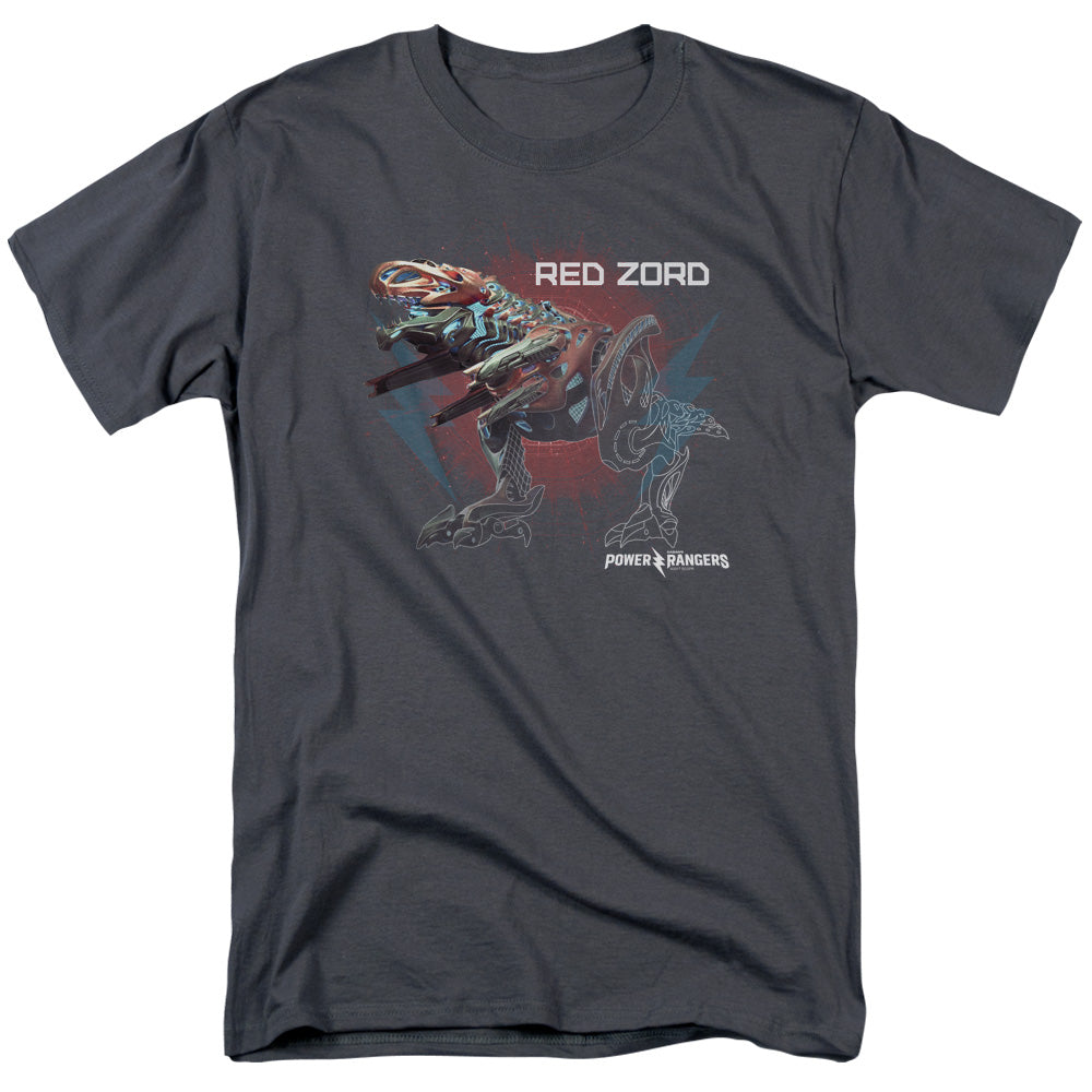 Power Rangers Red Zord Mens T Shirt Charcoal Officially Licensed