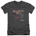 Power Rangers Red Zord Mens Slim Fit V-Neck T Shirt Charcoal Officially Licensed
