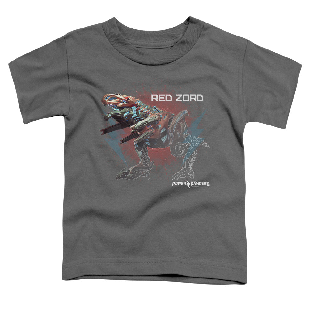 Power Rangers Red Zord Toddler Kids Youth T Shirt Charcoal Officially Licensed