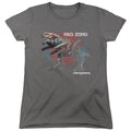 Power Rangers Red Zord Womens T Shirt Charcoal Officially Licensed