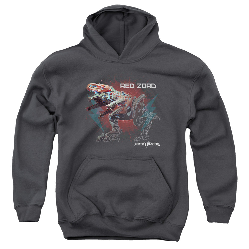 Power Rangers Red Zord Kids Youth Hoodie Charcoal Officially Licensed
