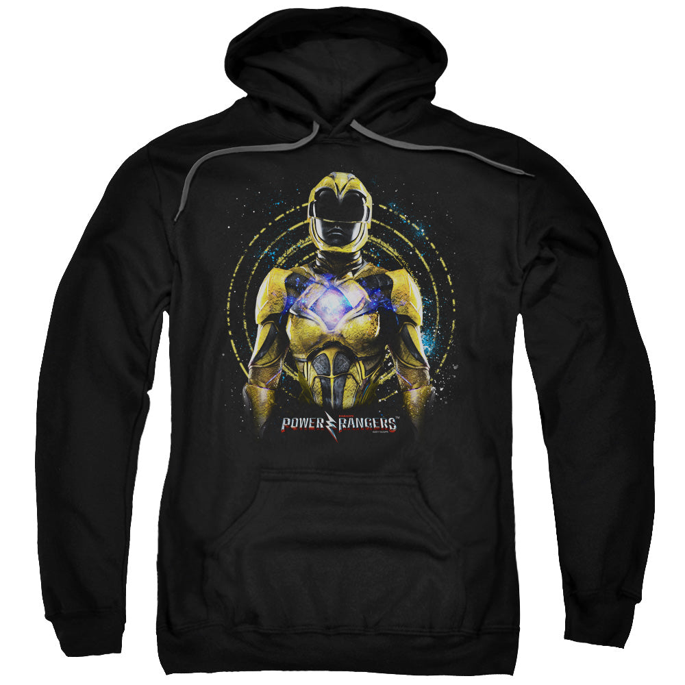 Power Rangers Yellow Ranger Mens Hoodie Black Officially Licensed