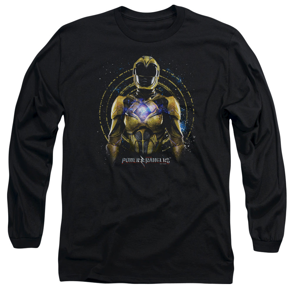 Power Rangers Yellow Ranger Mens Long Sleeve Shirt Black Officially Licensed
