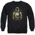 Power Rangers Yellow Ranger Mens Crewneck Sweatshirt Black Officially Licensed