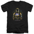 Power Rangers Yellow Ranger Mens Slim Fit V-Neck T Shirt Black Officially Licensed
