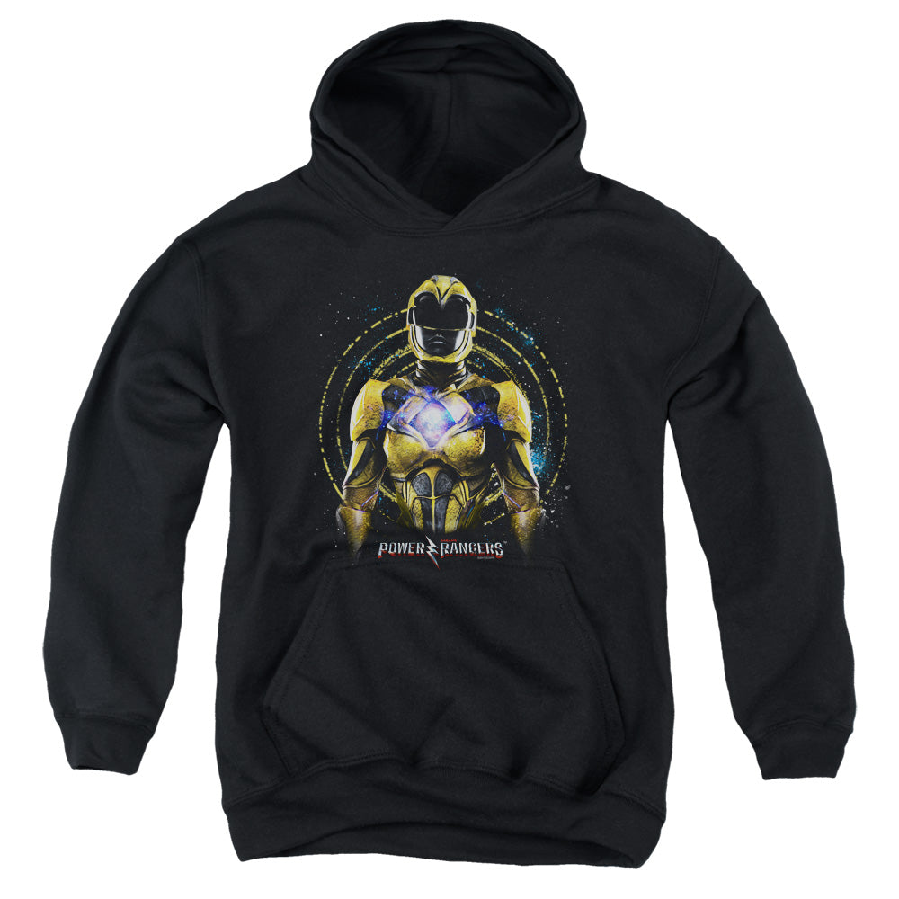 Power Rangers Yellow Ranger Kids Youth Hoodie Black Officially Licensed