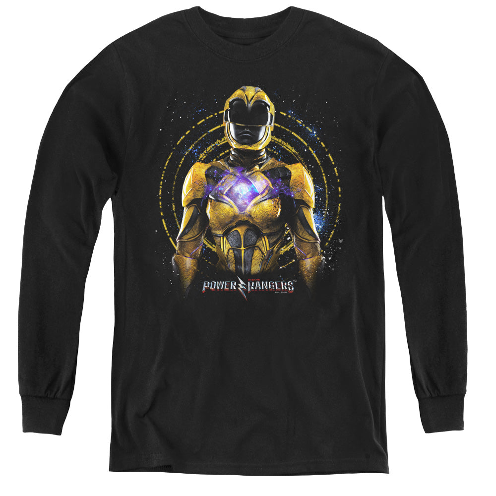 Power Rangers Yellow Ranger Long Sleeve Kids Youth T Shirt Black Officially Licensed