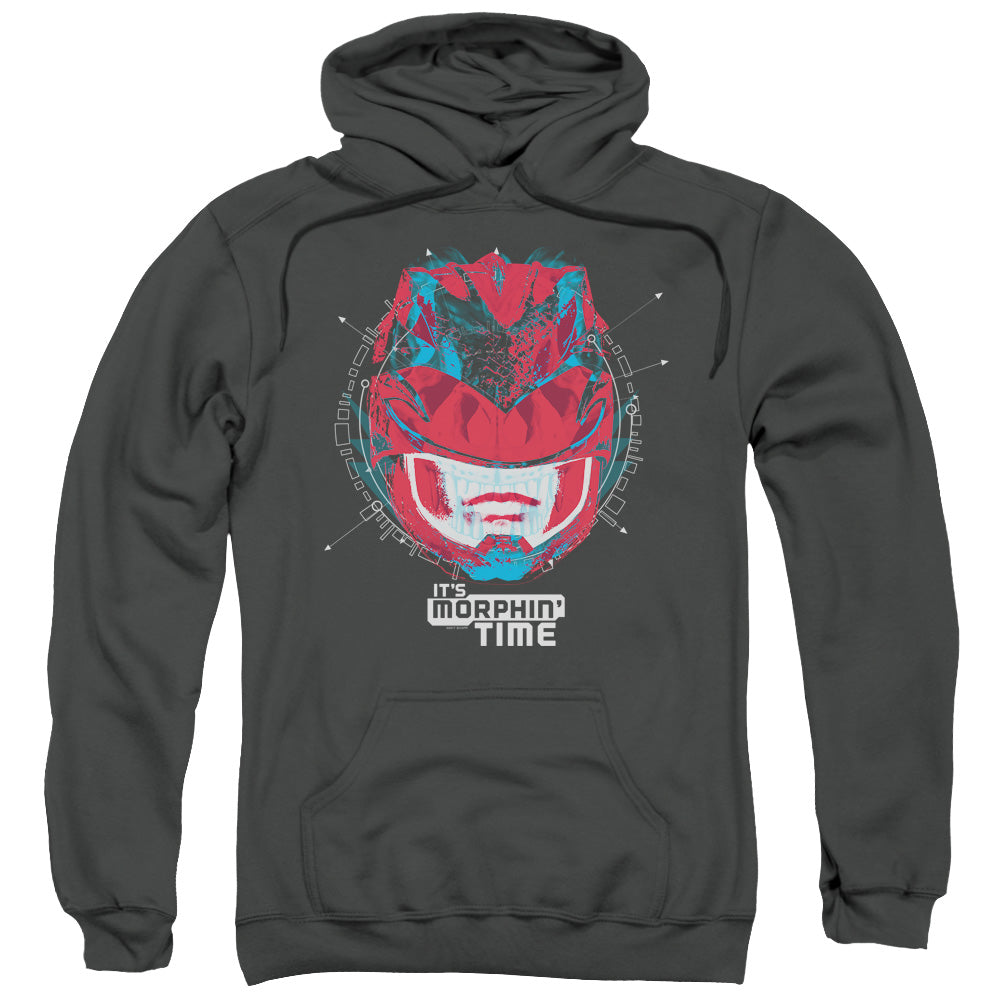 Power Rangers Its Morphin Time Mens Hoodie Charcoal Officially Licensed