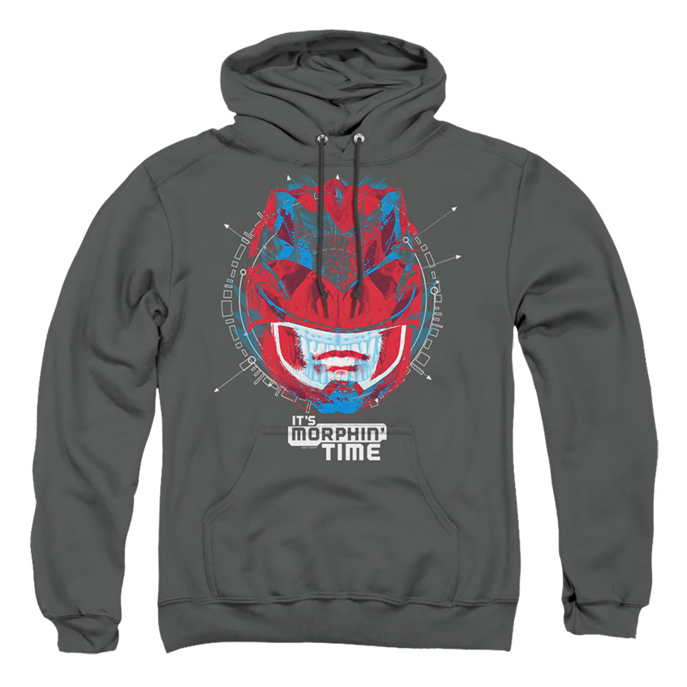 Power Rangers Its Morphin Time Mens Hoodie Charcoal Officially Licensed
