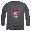 Power Rangers Its Morphin Time Mens Long Sleeve Shirt Charcoal Officially Licensed