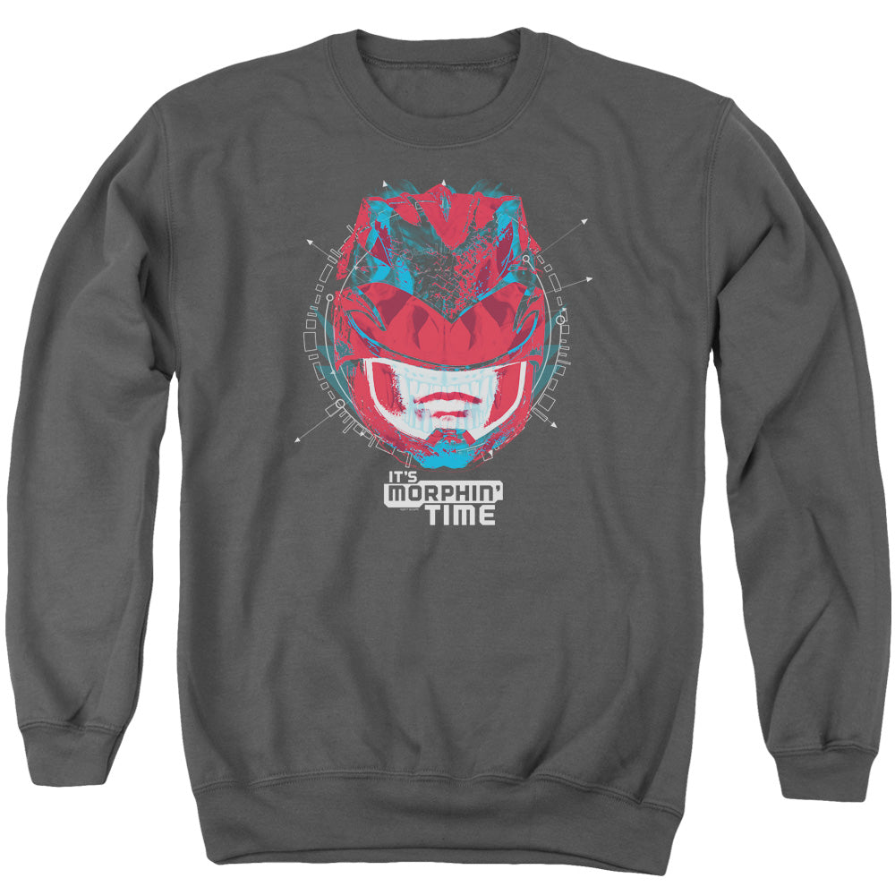 Power Rangers Its Morphin Time Mens Crewneck Sweatshirt Charcoal Officially Licensed