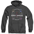 Power Rangers Greatest Glory Heather Mens Hoodie Black Officially Licensed