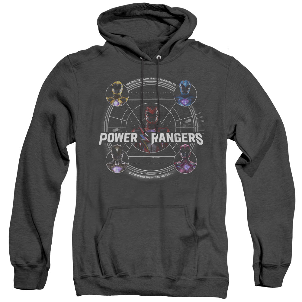 Power Rangers Greatest Glory Heather Mens Hoodie Black Officially Licensed
