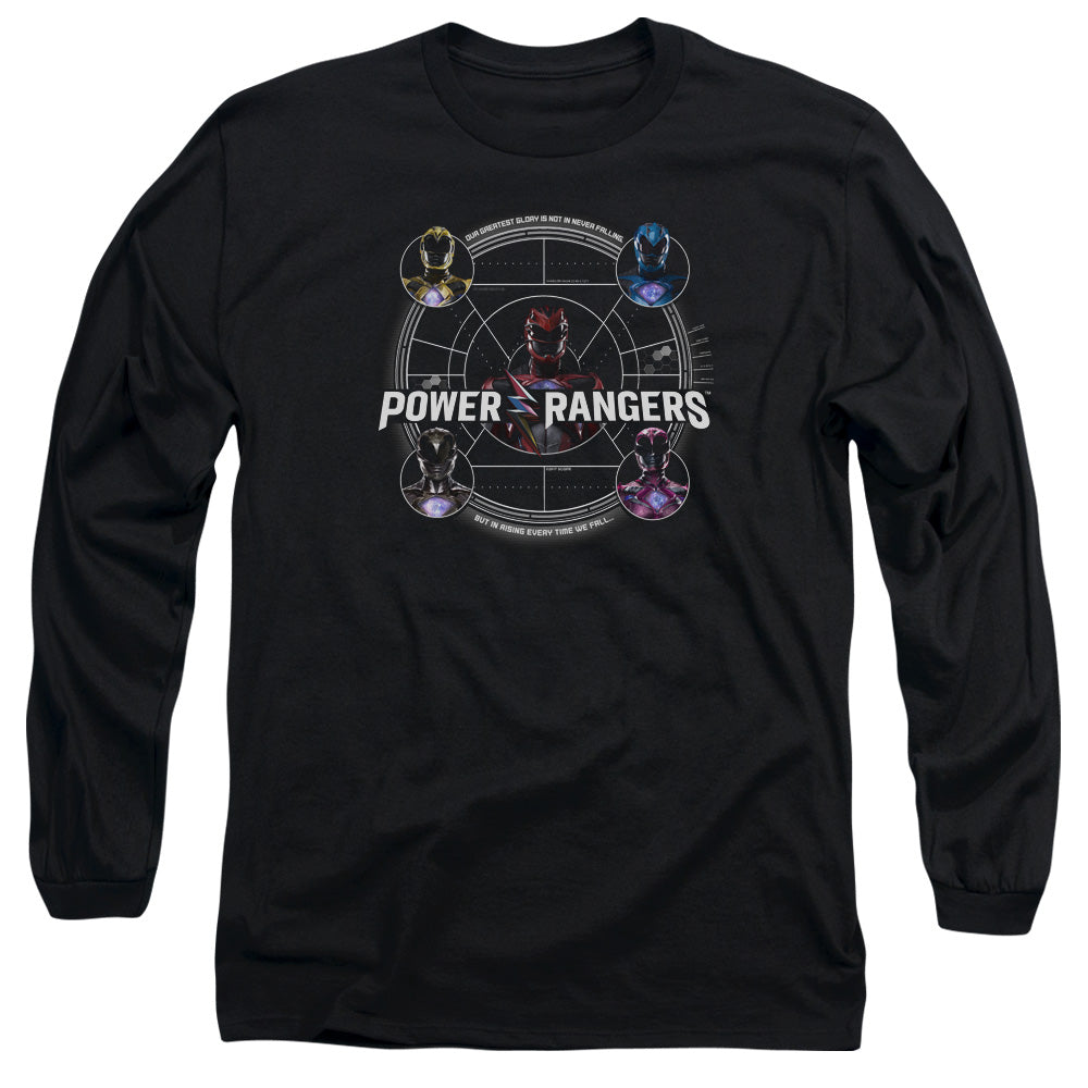 Power Rangers Greatest Glory Mens Long Sleeve Shirt Black Officially Licensed