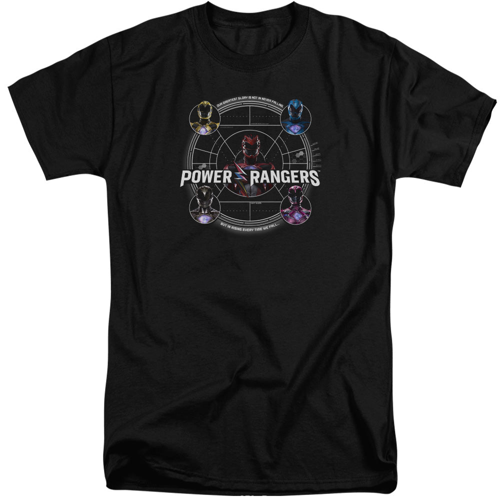 Power Rangers Greatest Glory Mens Tall T Shirt Black Officially Licensed