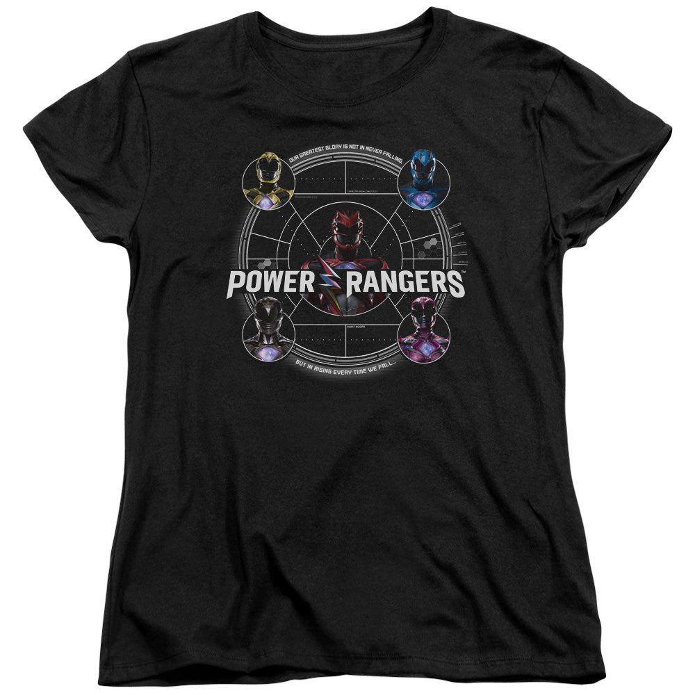 Power Rangers Greatest Glory Womens T Shirt Black Officially Licensed