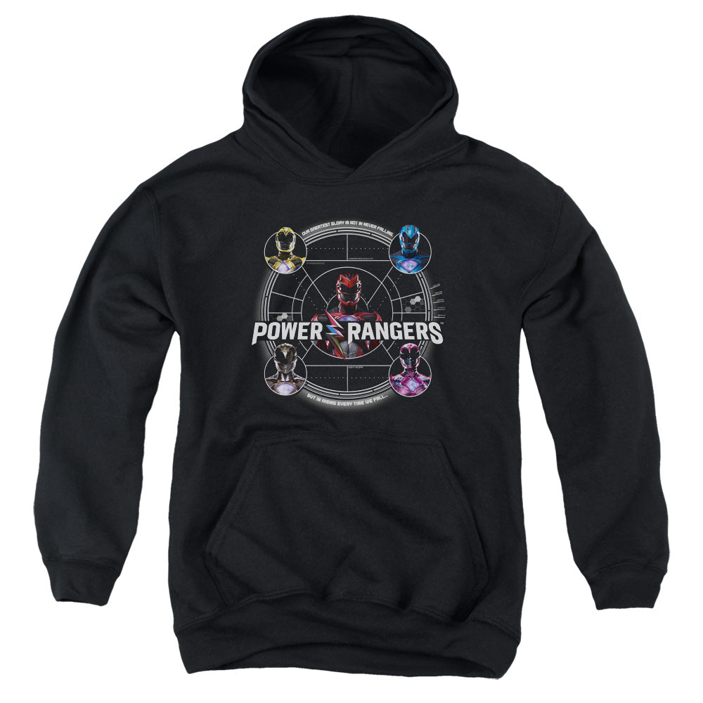 Power Rangers Greatest Glory Kids Youth Hoodie Black Officially Licensed