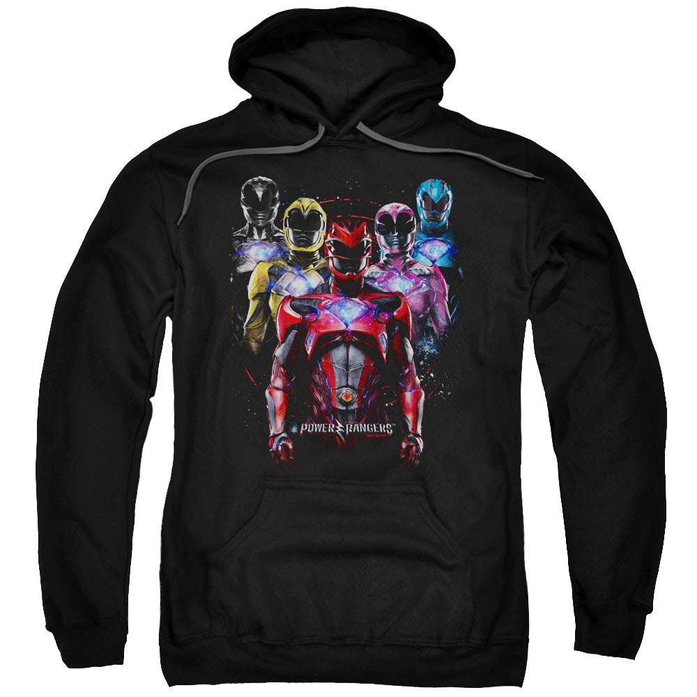 Power Rangers Team Of Rangers Mens Hoodie Black Officially Licensed
