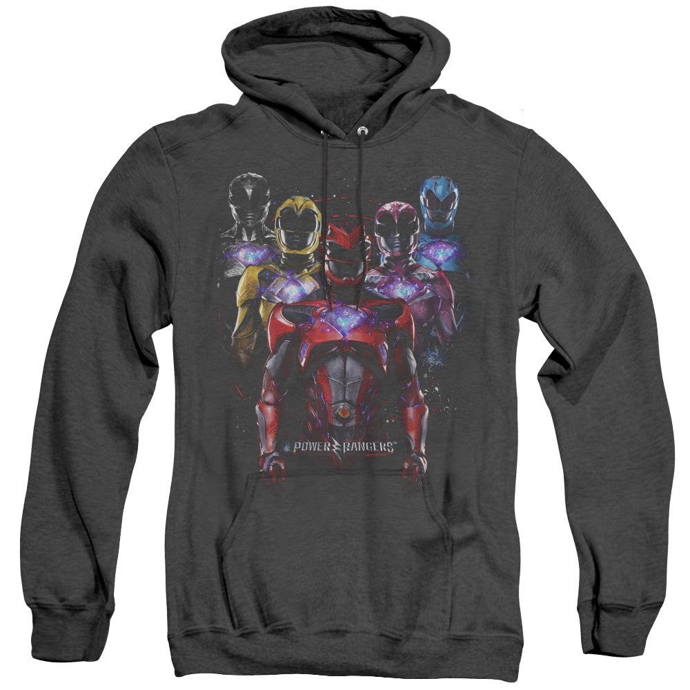 Power Rangers Team Of Rangers Heather Mens Hoodie Black Officially Licensed