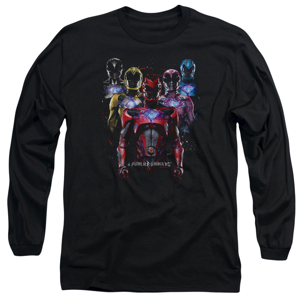 Power Rangers Team Of Rangers Mens Long Sleeve Shirt Black Officially Licensed