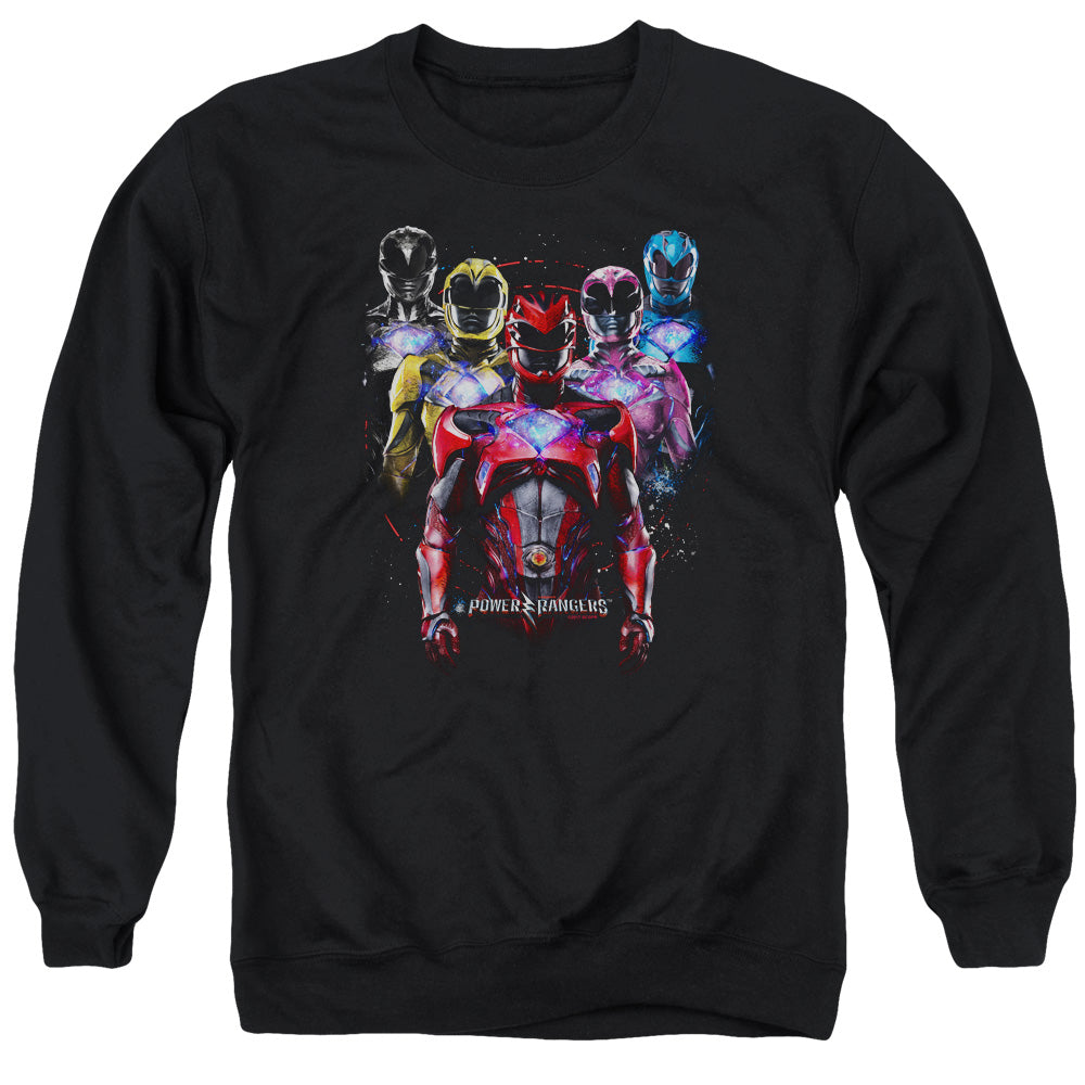 Power Rangers Team Of Rangers Mens Crewneck Sweatshirt Black Officially Licensed