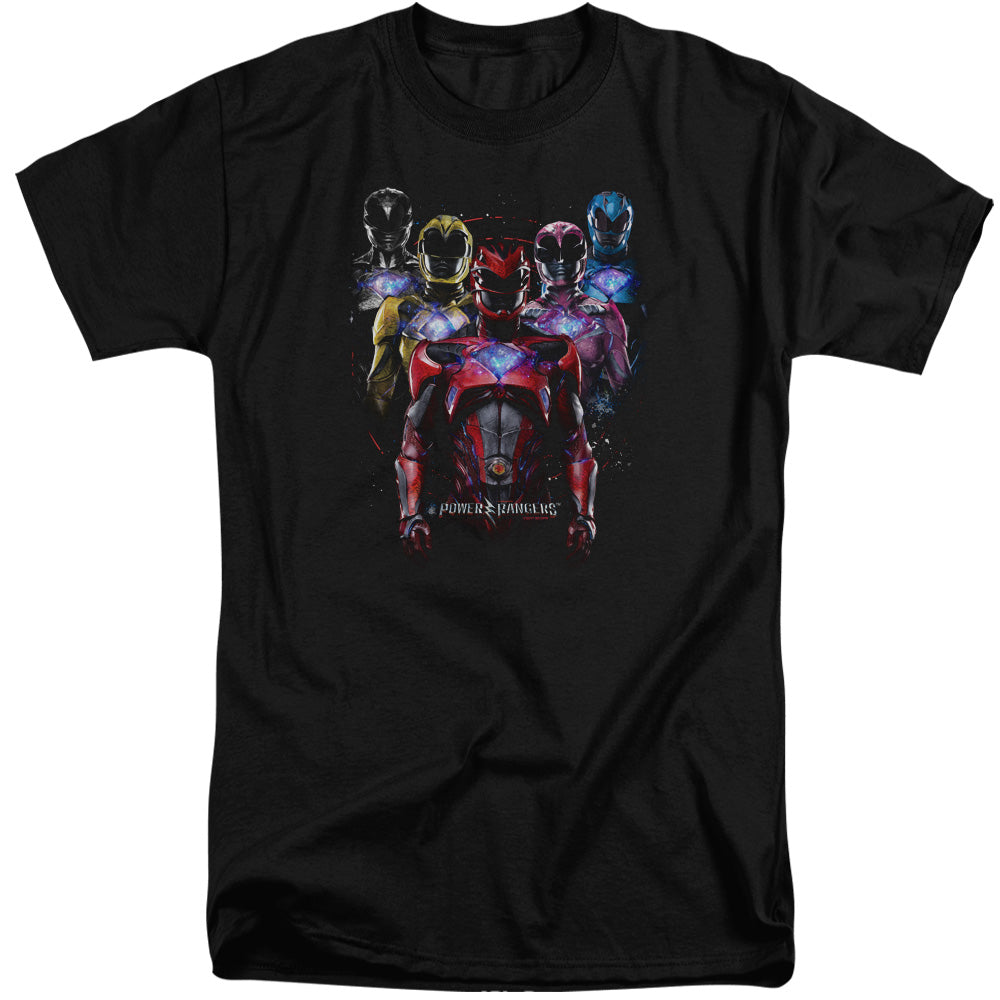 Power Rangers Team Of Rangers Mens Tall T Shirt Black Officially Licensed
