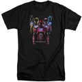 Power Rangers Team Of Rangers Mens Tall T Shirt Black Officially Licensed