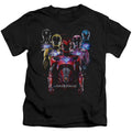 Power Rangers Team Of Rangers Juvenile Kids Youth T Shirt Black Officially Licensed