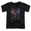 Power Rangers Team Of Rangers Toddler Kids Youth T Shirt Black Officially Licensed