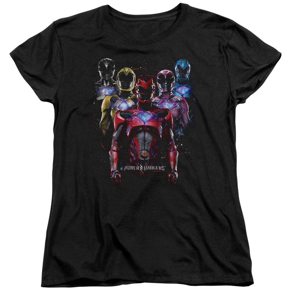 Power Rangers Team Of Rangers Womens T Shirt Black Officially Licensed