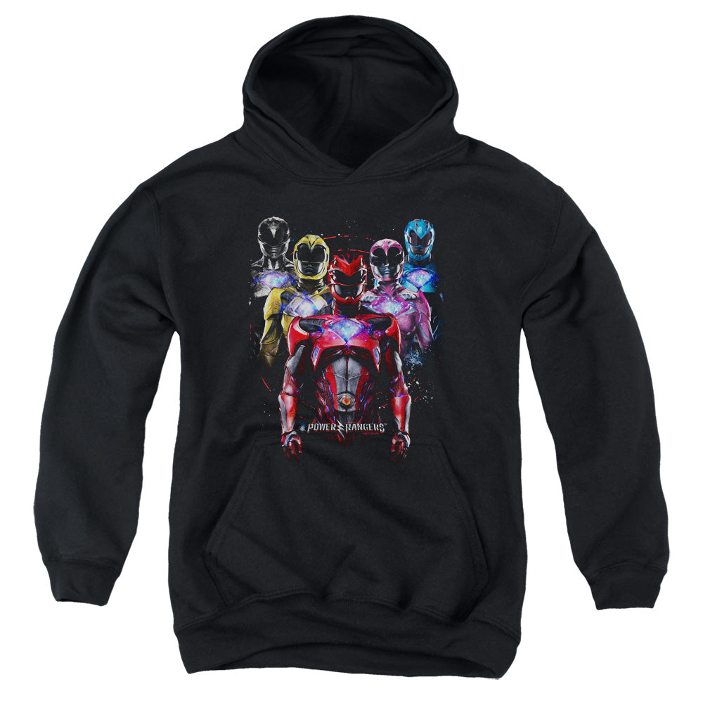 Power Rangers Team Of Rangers Kids Youth Hoodie Black Officially Licensed