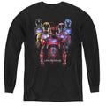 Power Rangers Team Of Rangers Long Sleeve Kids Youth T Shirt Black Officially Licensed