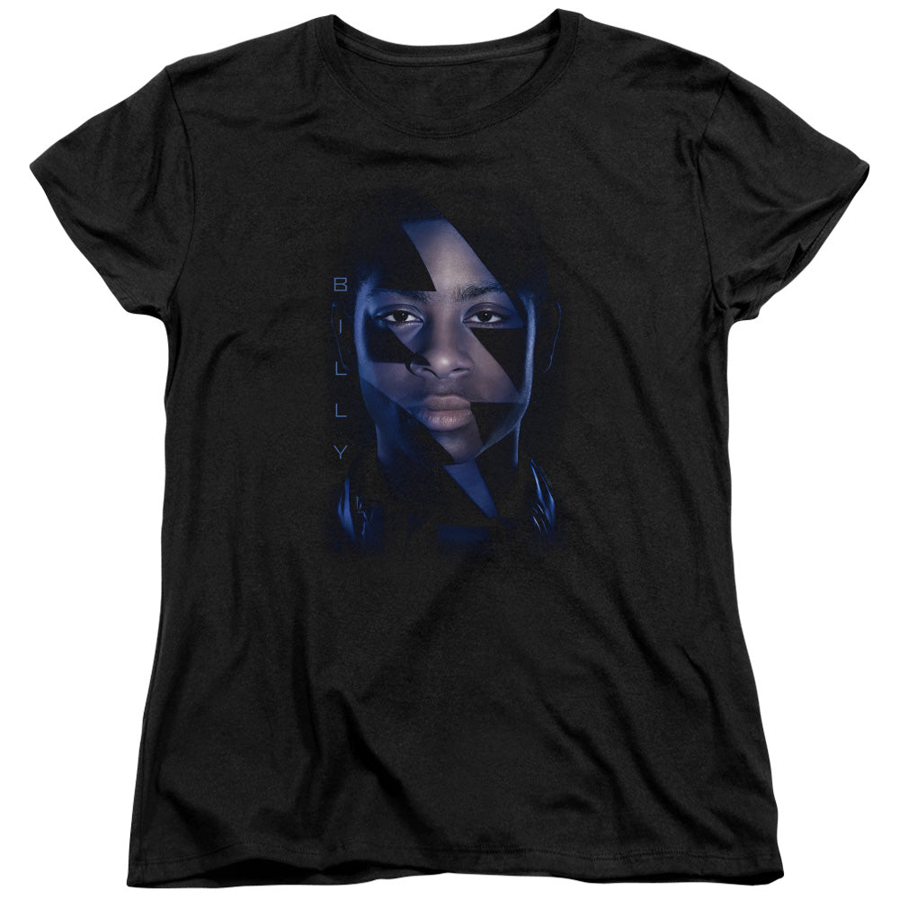 Power Rangers Billy Bolt Womens T Shirt Black Officially Licensed